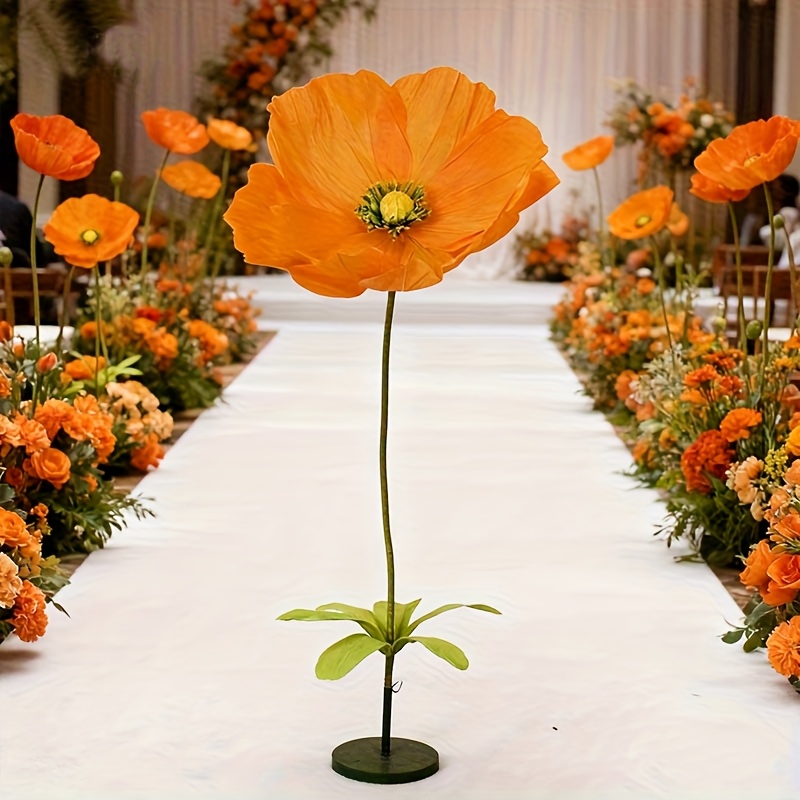 Single orangeWhite Flower