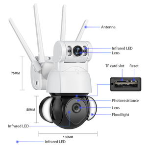 Yeni tasarım Tuya APP 2MP Wifi kablosuz kamera çift Lens CCTV ağ kamerası projektör - Product Image 4
