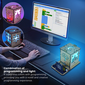 Facile montaggio scienza esperimenti giocattoli di apprendimento con bordo Microbit fai da te stelo in legno artigianato montaggio lampada per bambini - Product Image 4
