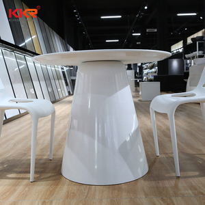 大理石色固体表面树脂石材定制餐厅桌面和椅子 - Product Image 4
