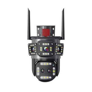 Cámara 4K Hopeway, cámara IP WIFI, imágenes panorámicas estéreo de 4 lentes, seguimiento automático de red inalámbrica, cámara CCTV PTZ