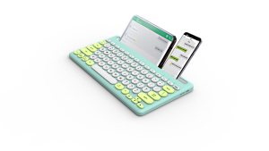 Precio barato 78 teclas Mini portátil ultrafino recargable modo dual inalámbrico BT teclado con ranura para Tablet PC y teléfono - Product Image 3