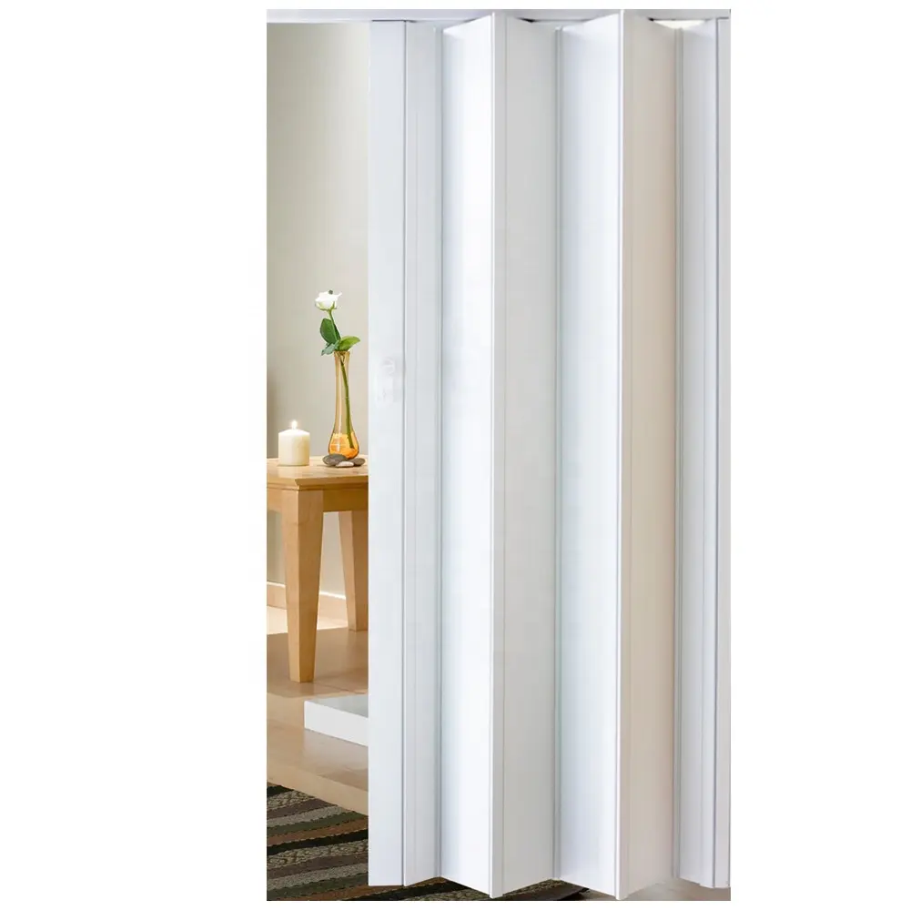 Porte coulissante en PVC insonorisée de bonne qualité Portes accordéon en PVC Porte intérieure pliante en PVC pour salle de bain