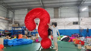 Nghệ thuật sáng tạo triển lãm chữ khổng lồ ký lớn lông sang trọng Fluffy Đỏ <span class=keywords><strong>Inflatable</strong></span> Câu Hỏi đánh dấu mô hình cho Đảng tổ chức sự kiện trang trí - Product Image 6