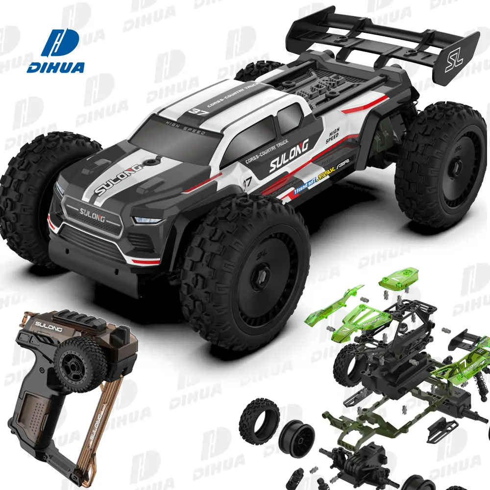 Truk Kit RC 2.4G Mainan Mobil Model, Truk Mainan untuk Membangun Penyangga, Hadiah untuk Anak-anak, Belajar Teknik, Permainan Konstruksi 71 Buah