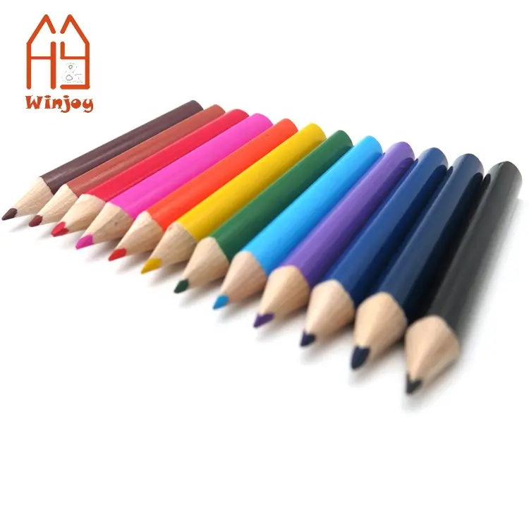 Lápices de colores gruesos y cortos para niños, lápices de colores triangulares Jumbo para preescolar, para niños pequeños y principiantes