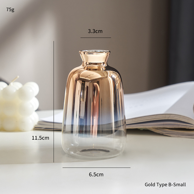 Creative Nordic Mid Century Modern Custom Hand Blown Clear Unique Flower Vase Art Glass Vase