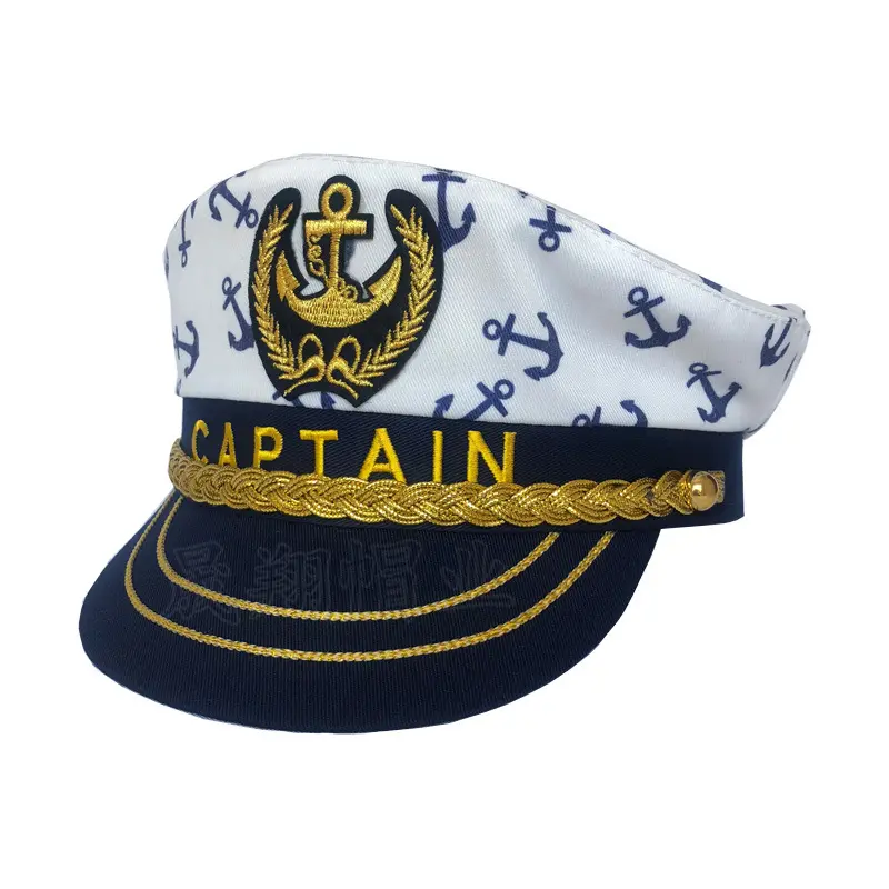 Belief Fancy Cosplay Hat Accessories Military Hats White Captain Sailor Hat Navy Marine Caps