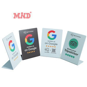 การตรวจสอบสื่อสื่อสังคมออนไลน์แบบกำหนดเอง NFC PVC Google Review การ์ดเมนูขาตั้ง - Product Image 2