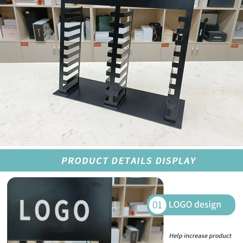 Wholesale Tabletop Stone Sample Stand Granite Factory Show Double Sided Marble Quartz Ceramic Display Tile Iron Countertop Rack