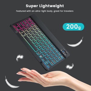 Teclado LED inalámbrico español ruso TecladoThai teclado francés para Android Win iOS recargable BT Mini teclado ratón conjuntos - Product Image 6