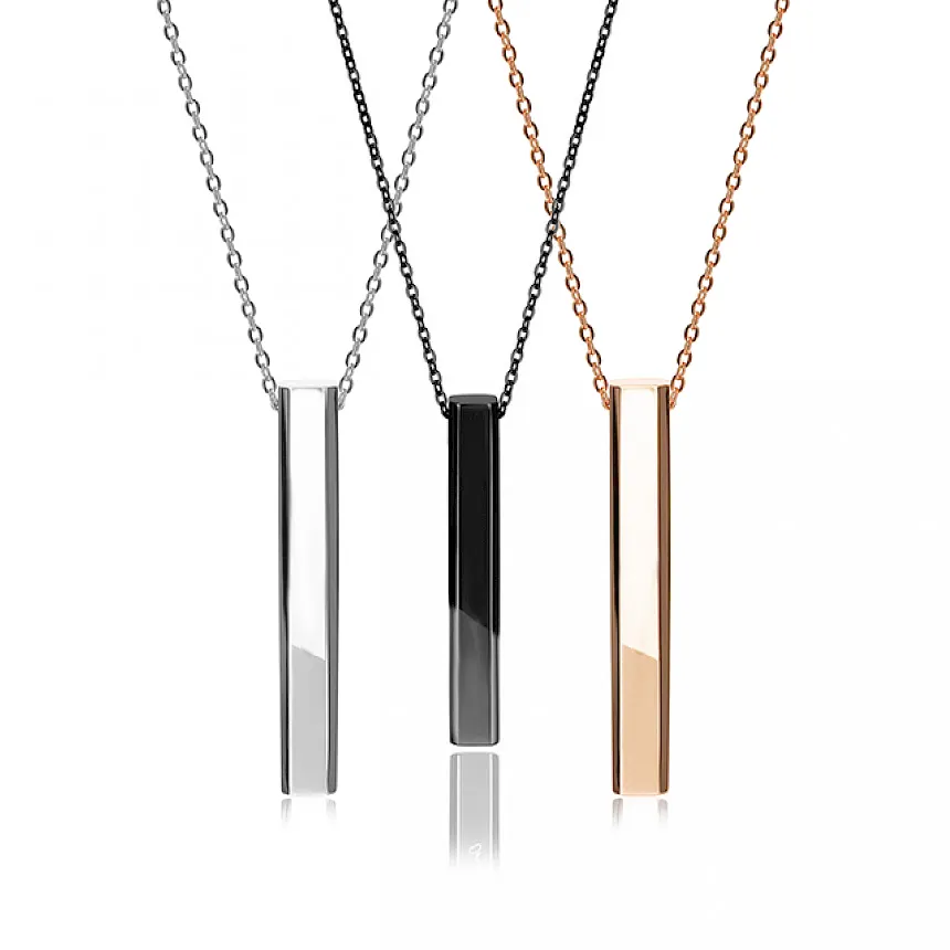 Colar minimalista com nome personalizado, colar personalizado de 18k, gravado em ouro, vertical, de barra 3d, para mulheres e homens