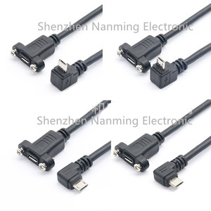 Usb 2.0 3.0 C型微型B母螺钉面板安装到USB C微型B公直角适配器扩展电缆 - Product Image 5