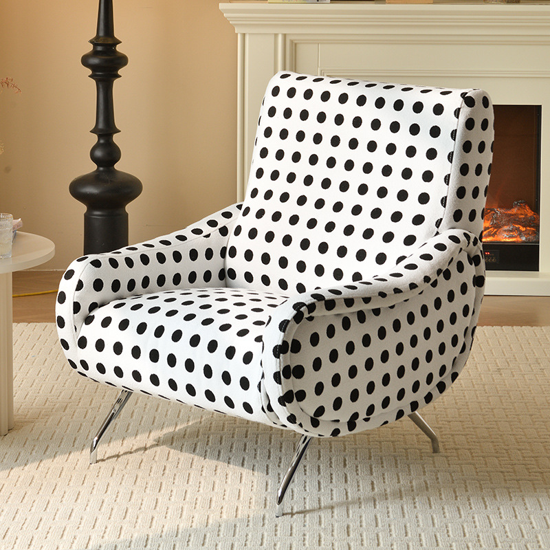 ผ้าฟลีซเท็ดดี้ - ลายจุดขาวดำ