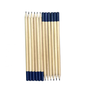 FSC Dark Blue <strong>Tip</strong> <strong>Topped</strong> Natural Wooden Pencil Set Custom Packing Round 2B/HB Custom Pencils for School