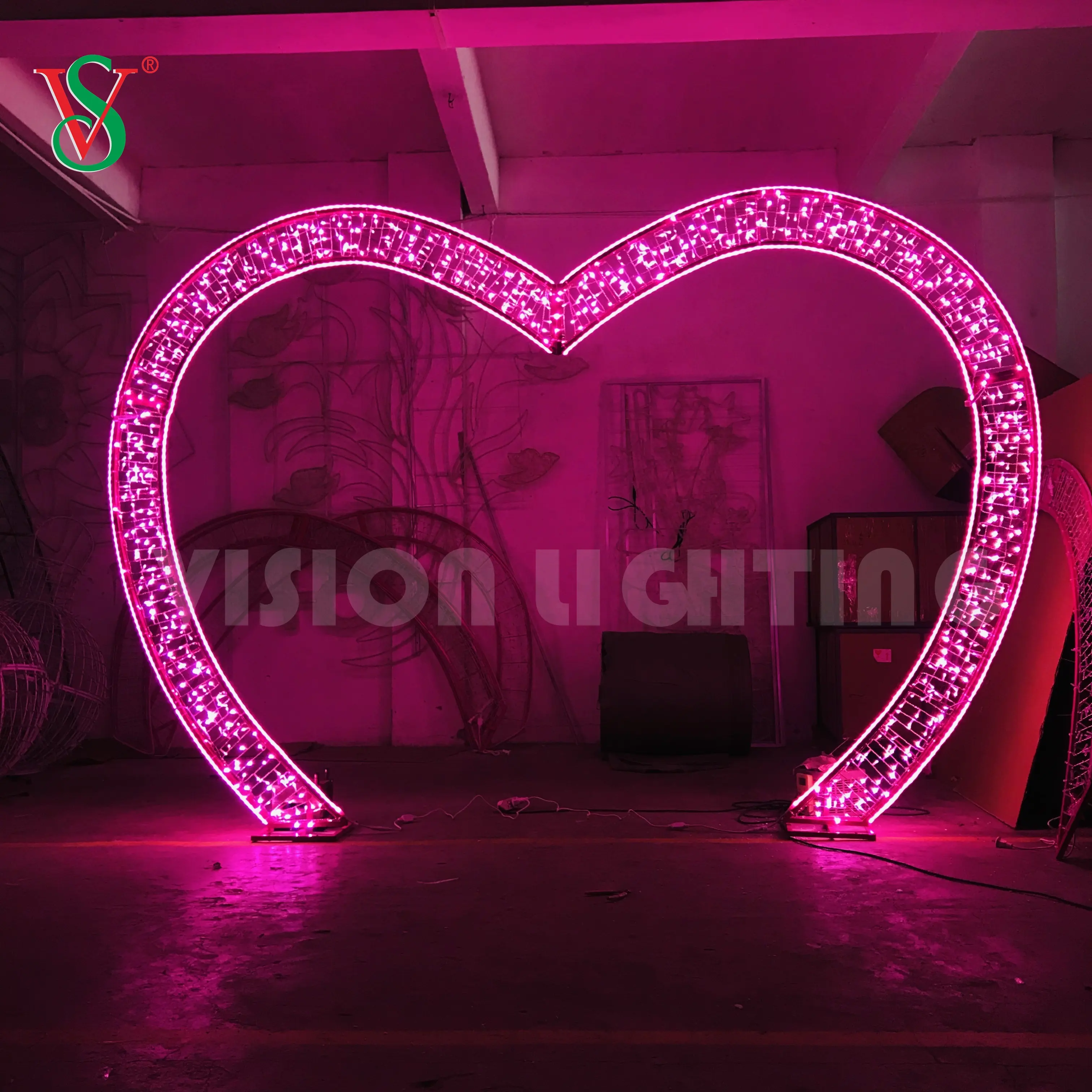 2D Pasillo Romantico corazón iluminación con Motivos Decoración LED Luces para Valentin y la Boda