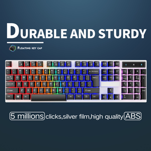 104キー光るRGBバックライト付きUSB有線ゲーマーキーボード低価格ユニバーサルジャイマーPCラップトップゲーミング英語キーボード - Product Image 5