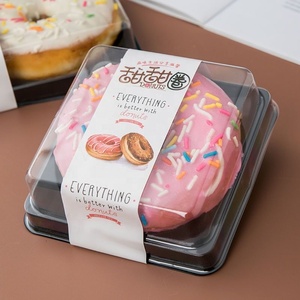 Çörek için 2 delik dikdörtgen şeffaf kapak PET plastik ambalaj kutuları - Product Image 3
