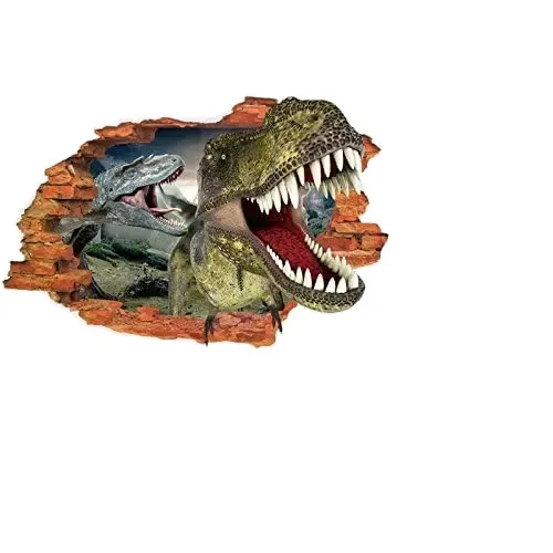 Yeni trend hugry dinozor 3D hareketi duvar vinil yapıştırıcı çıkarılabilir etiket dekorasyon sergi için