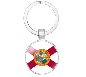 Delaware Flag <strong>Key</strong> Ring Pendant America US States Flag Pattern Digital Photo <strong>Key</strong> Chain Factory Direct - Product Image 3