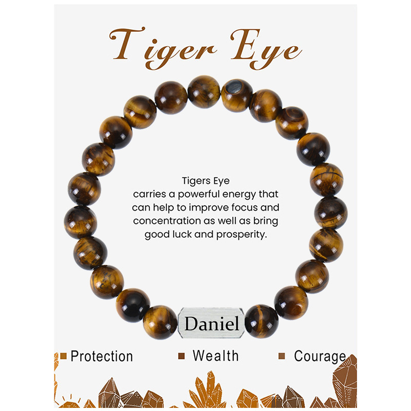 Pulsera de piedra ojo de tigre marrón