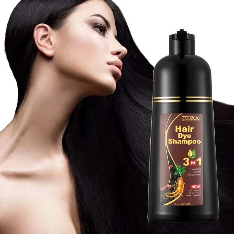 Fabricante OEM/ODM Etiqueta Privada ztazaki 3 en 1 crema de color para el cabello Fast Color Shampoo Herbal Hair Coloring