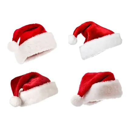 Рождественская шапка, Товары в наличии, красная, белая шапка Санта, рождественские украшения, плюшевая Рождественская шапка для взрослых