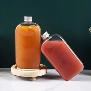 Manufacturer Supply PET 400ml Juice Bottle Plastic Rectangle Shape Water <strong>Coffee</strong> Milk Custom Label Plastic Bottles With Cap - Product Image 2