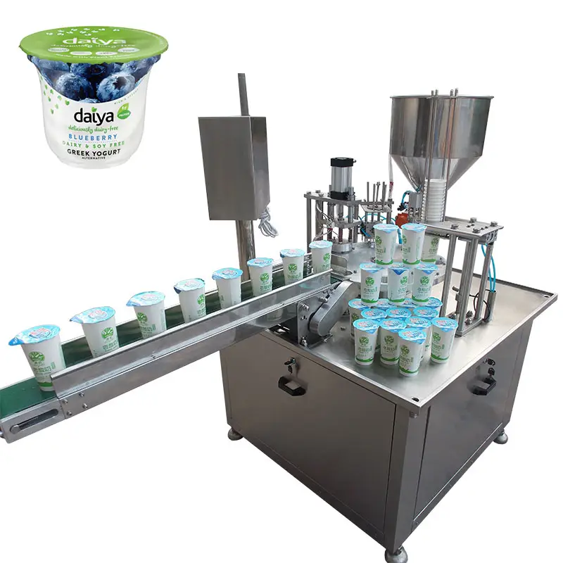 Most Popular Rotary Ice Cream, Chilli Paste, Yogurt Cup Filling Sealing Machine