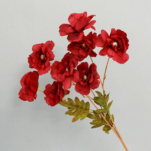 高品质红色天鹅绒玫瑰人造花真触莲花设计婚礼家居装饰圣诞返校