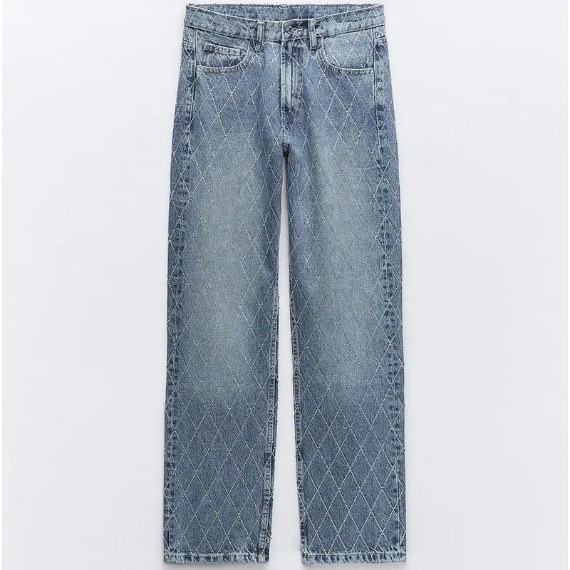 2024 высококачественные сексуальные узкие джинсы для девушек, дизайнерские джинсы с высокой талией, хлопковые прямые джинсы с высокой посадкой