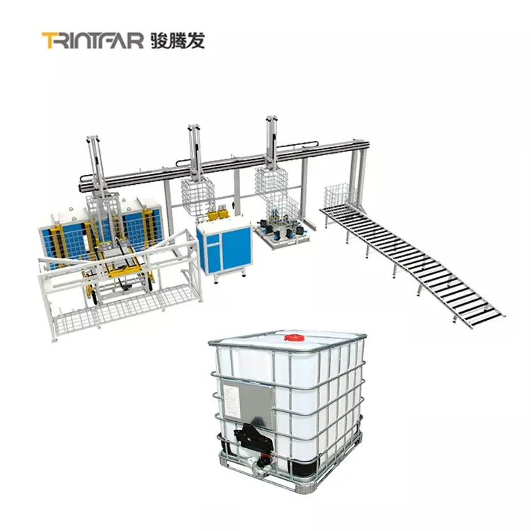 Máquina de soldadura de alambre de jaula Tubular, tanque Ibc de 1000 litros, soldadores de acero inoxidable