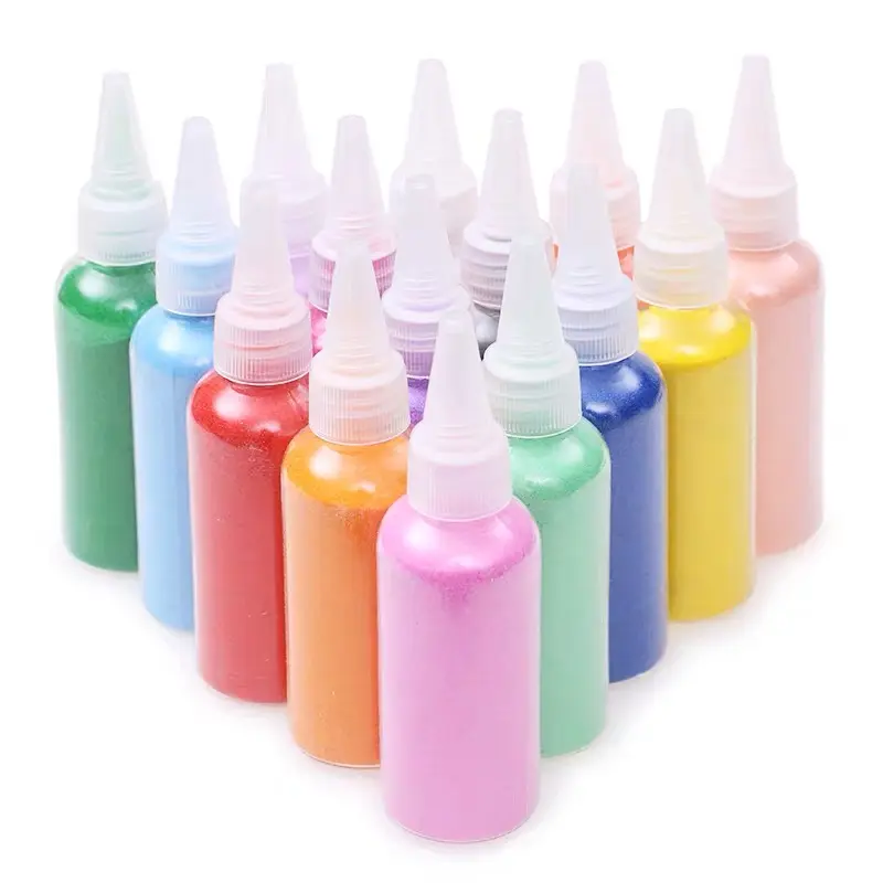 Pequeno tubo colorido areia de quartzo para crianças Art Crafts Vial cor areia em plástico garrafa para crianças DIY desenho colorido