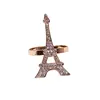 Rhinestone Metal Crystal Napkin Ring, Eiffel Tower Napkin Rings Napkin Buckles For Wedding Hotel Dining Table Decorations
