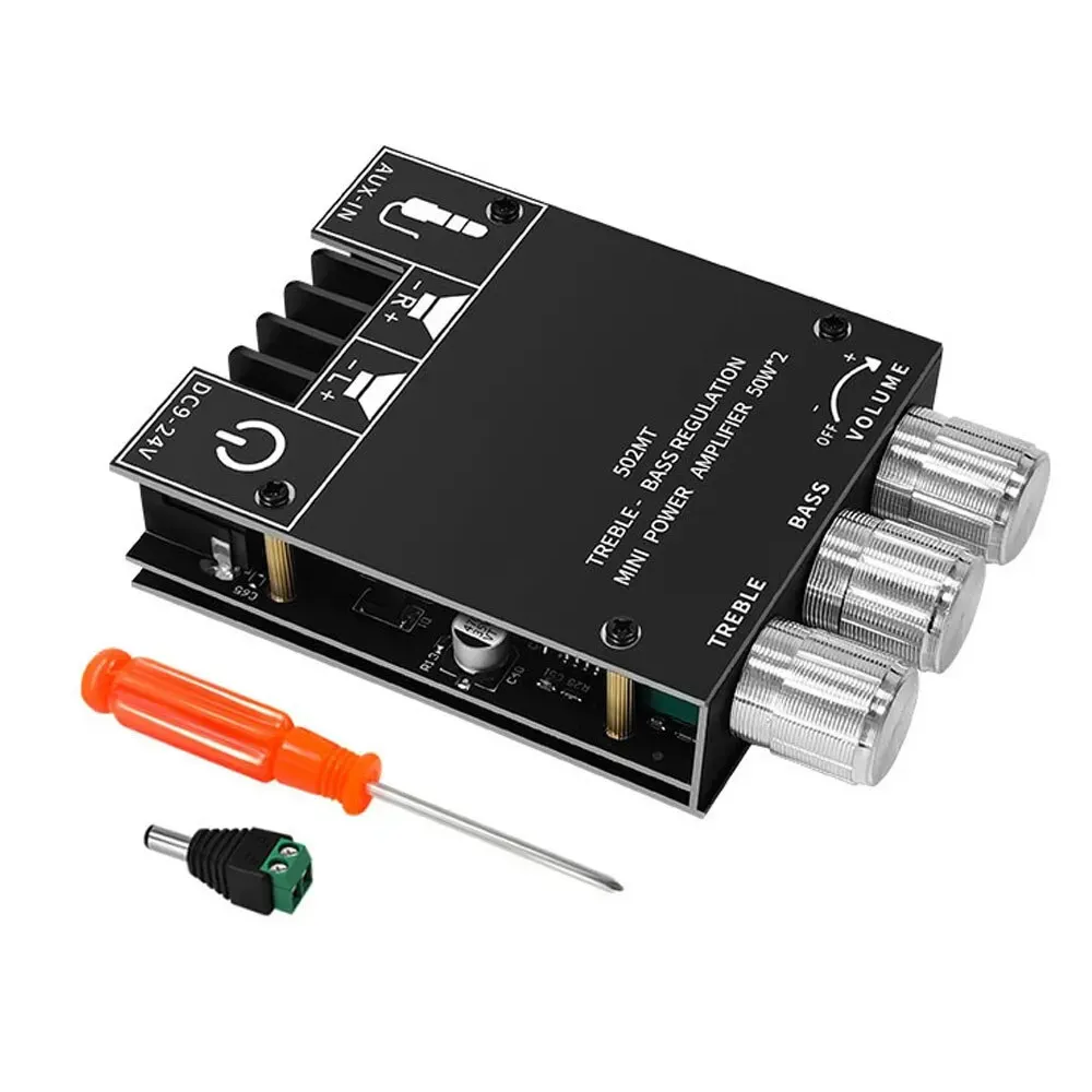 ZK-502MT yüksek güç ses Stereo amplifikatör kurulu BT5.0 Subwoofer 2.0 kanal 2X50W bas AMP alıcıları ve amplifikatörler için