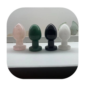 Hoge Kwaliteit Hand Gesneden Multi Color Kwarts Kristal Zwart Obsidiaan Anale Plug Voor Helende Stenen Verkoop - Product Image 1