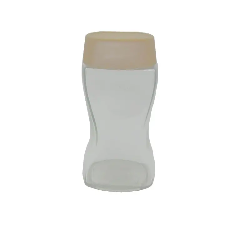 Frasco de café de cristal instantáneo con tapa de plástico, disponible en diferentes tamaños