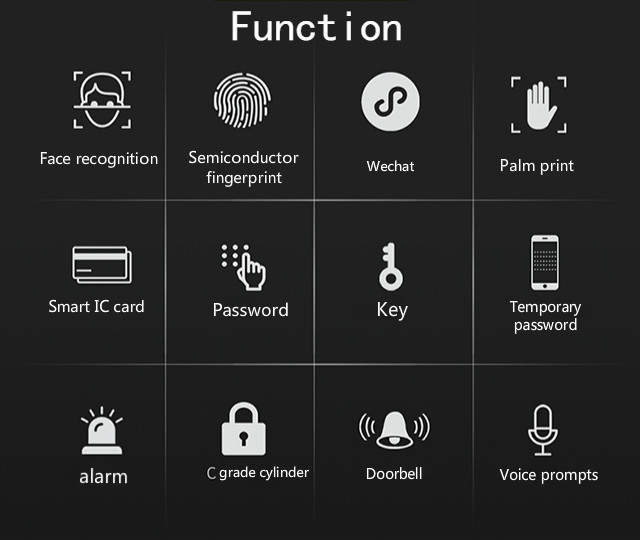 Doubwin Factory Price S888max Face ID Intelligent Door Lock Usmart Go Lock Fingerprint Palmprint Password Smart Wifi Door Lock