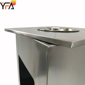 Cubo de basura cuadrado de metal grueso de gran capacidad con Cenicero, cubo de basura Comercial Público para exteriores, contenedor de reciclaje de basura - Product Image 6