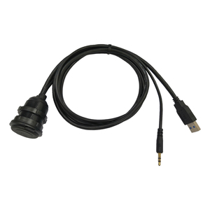 3Ft polikarbonat kabuk 3.5mm USB 3.0 erkek kadın paneli montaj uzatma Aux kablosu bilgisayar için LED PVC ceket örgü koruyucu - Product Image 2