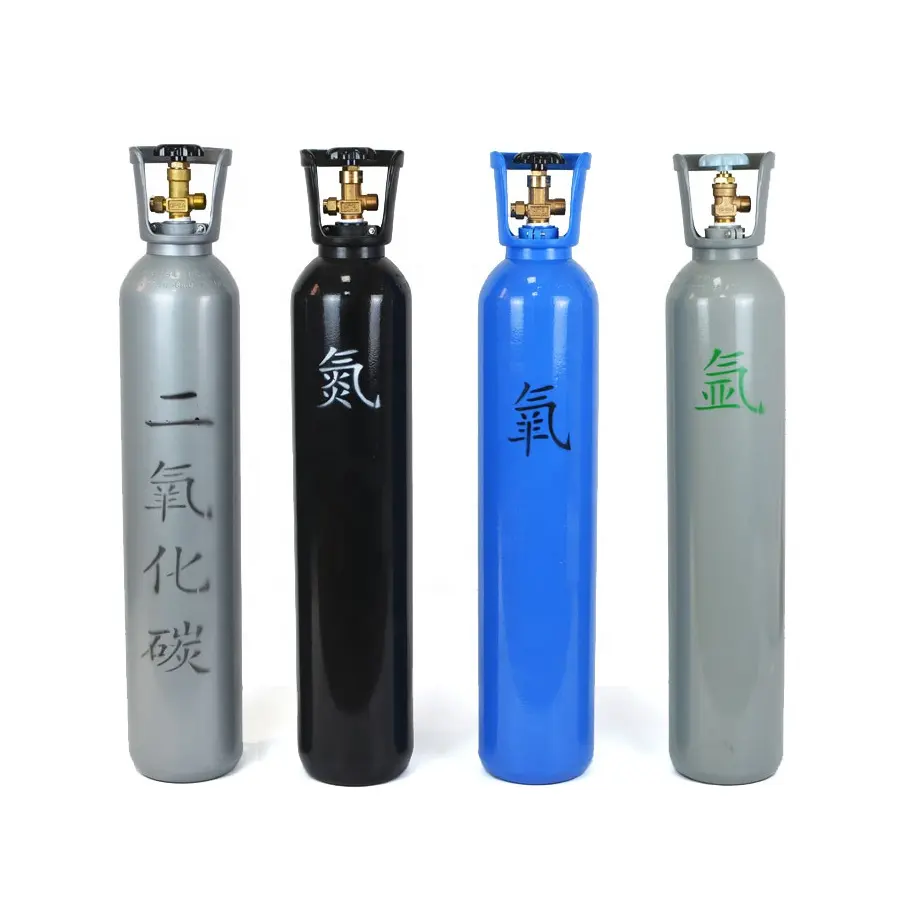 Cilindros de gás argon de aço sem costura, portátil 8l 10l 12 l 14l cilindro de co2 do oxigênio do nitrogênio