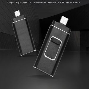แกดเจ็ตมือถือ4 In 1,หน่วยความจำแฟลช OTG 64Gb 32GB 8Gb USB 2.0 3.0แฟลชไดรฟ์ USB หน่วยความจำ128GB ไดรฟ์ USB สำหรับ Android IOS