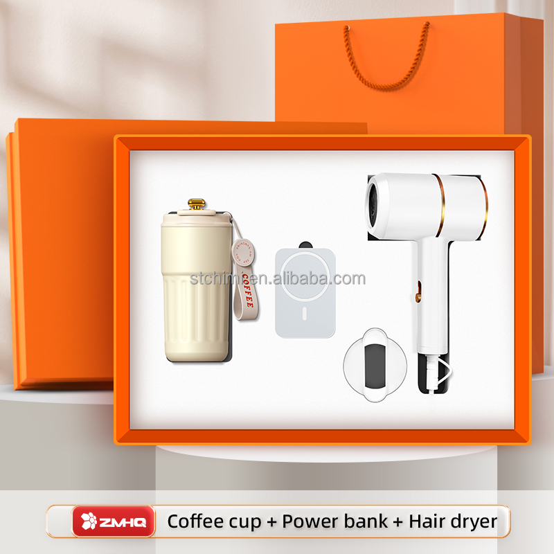 WRY0263-Tazza + power bank + asciugacapelli