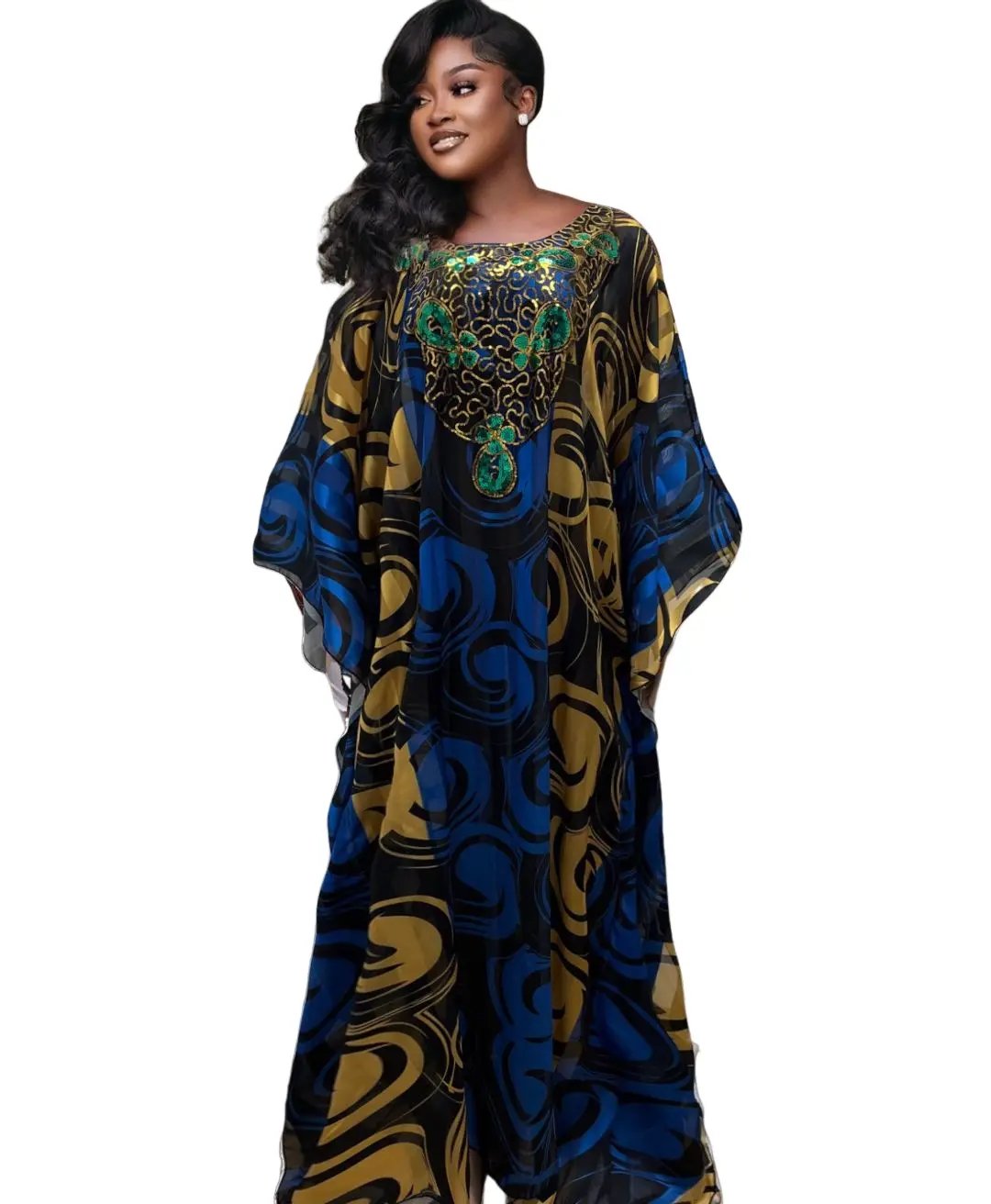 ZIYA A10S167 müslüman pullu baskılı elbise afrika elbise bahar kadın kıyafetleri 2023