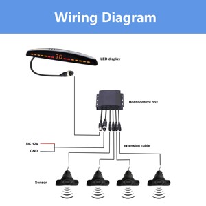 Sensor de aparcamiento con pantalla LED con 4 sensores, respaldo inverso, Monitor de Radar de aparcamiento para coche, sistema Detector, pantalla de retroiluminación - Product Image 5