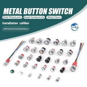 LVBO Popular 12mm Momentary Flat Power Symbol Head <strong>Switch</strong> <strong>Push</strong> <strong>Button</strong> <strong>Button</strong> <strong>Switch</strong> Power 12V 24V 36V 22mm <strong>Push</strong> <strong>Button</strong> <strong>Switch</strong> - Product Image 1