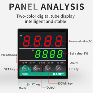 KANE CHD102-MV * AN 48 * 48mm 240V AC/DCサーモスタットインテリジェントデジタルPID温度コントローラデュアル出力シングルアラーム付き - Product Image 2