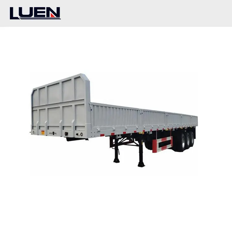 LUEN-remolque de cama plana para camión, 3 ejes resistentes, 40 pies, enlace de aluminio/acero/una sola acción, 28 toneladas