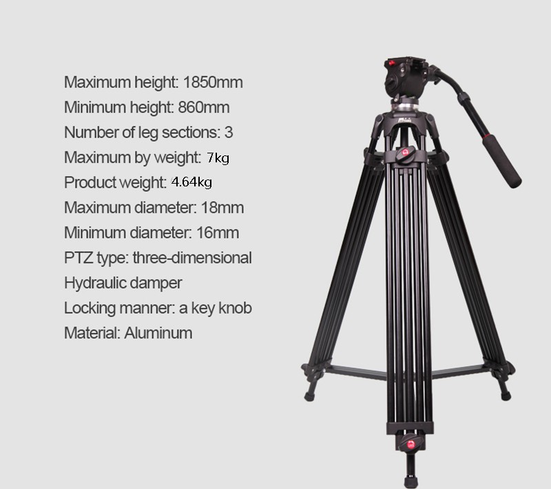 JIEYANG tripod JY0606 1.8 m Aluminum Professional Tripod for camera stand / DSLR video tripods / Fluid Head Damping