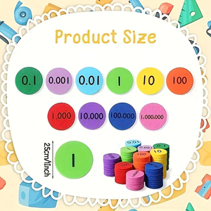 300pcs/bag Soft Foam <strong>10</strong>-Value Decimals to Whole Numbers Place Discs Set <strong>Counting</strong> Chips for Kids Base Manipulatives Math Counters - Product Image 4
